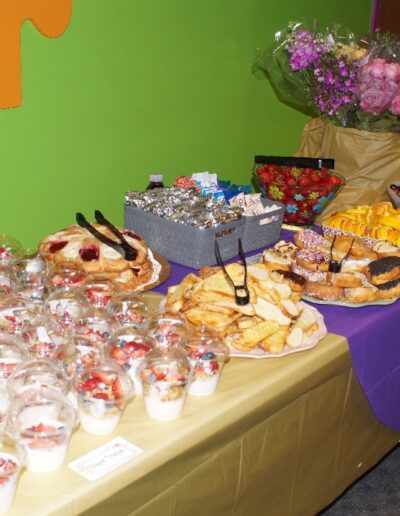 Food table at a banquet