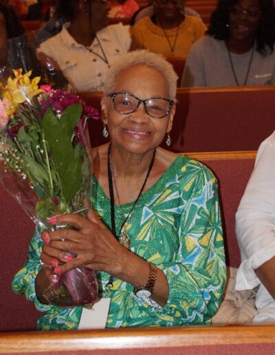 woman with flower bouquet