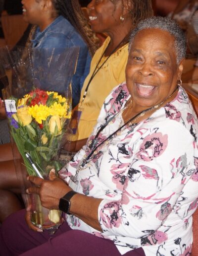 woman with flower bouquet