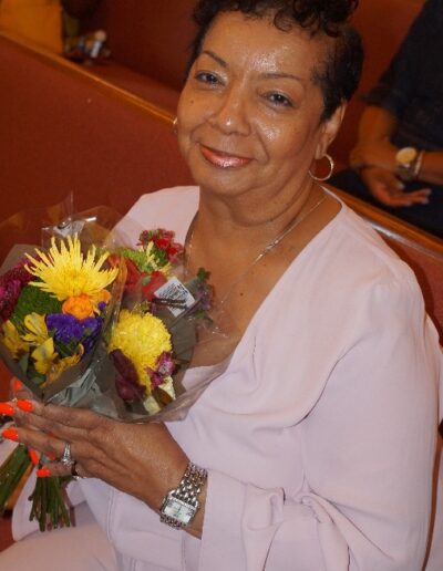 woman with flower bouquet