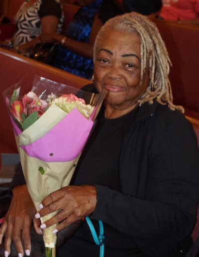 woman with flower bouquet